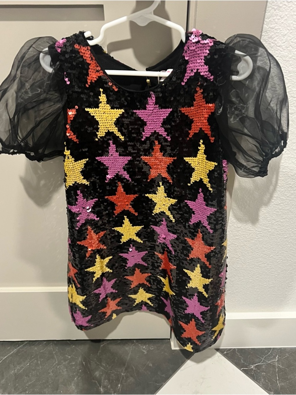 Buddy Love Black Sequin Star Dress with Multicolor Stars